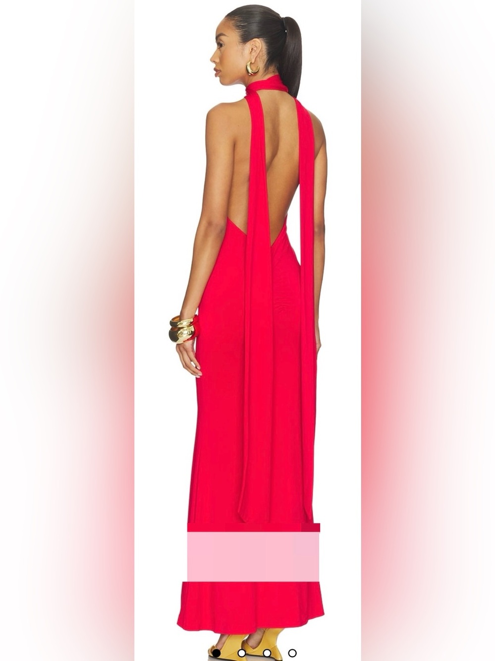 REVOLVE X GUIZIO LIKE NEW!! Red Halter Maxi Dress with Keyhole Neckline - Picture 3 of 6